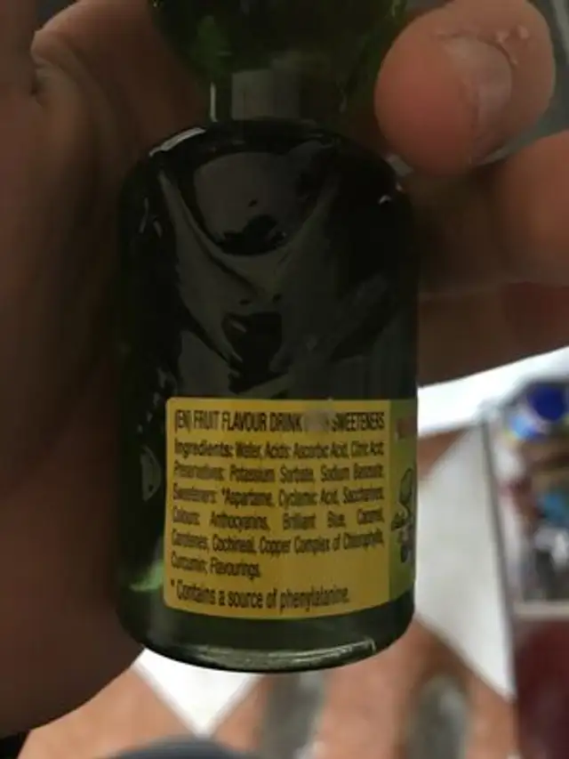 Marcianitos Alien Squirts ingredients label