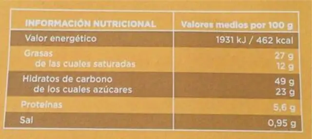 Sobaos con mantequilla 6 ud. nutrition facts table