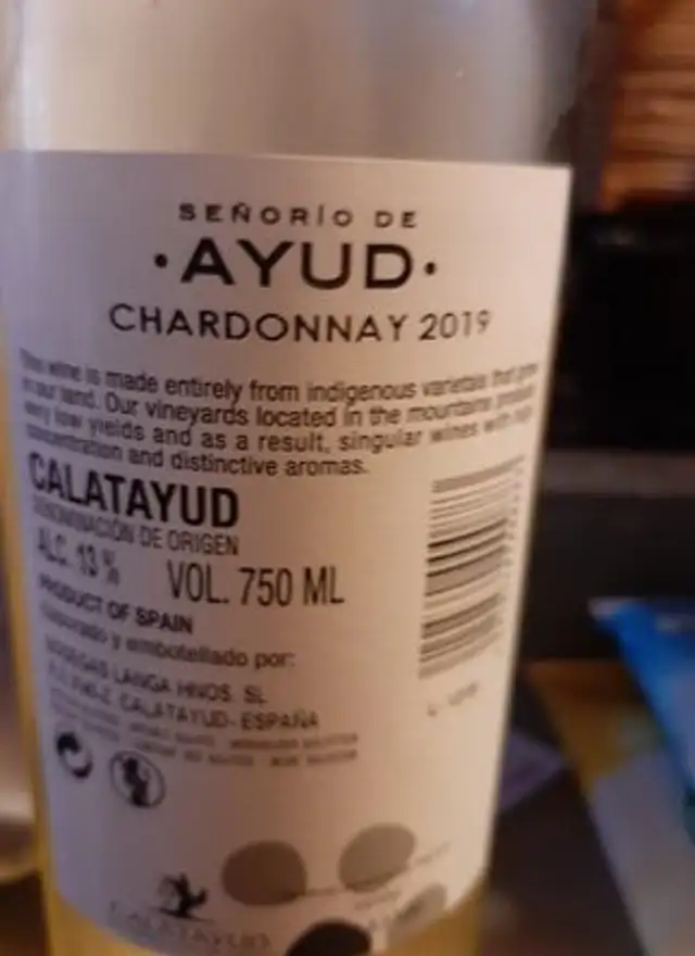 chardonay ingredients label