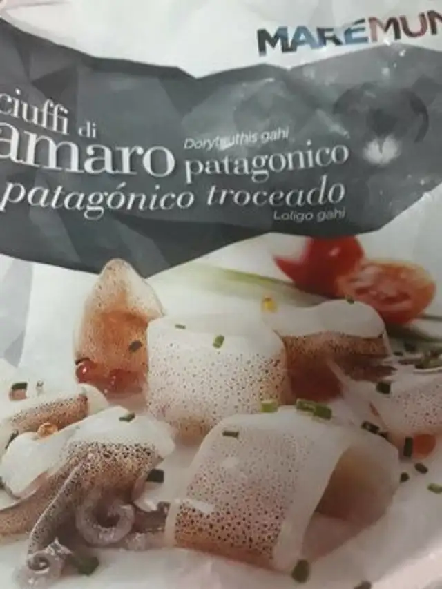 Anelli e ciuffi calamaro patagonico