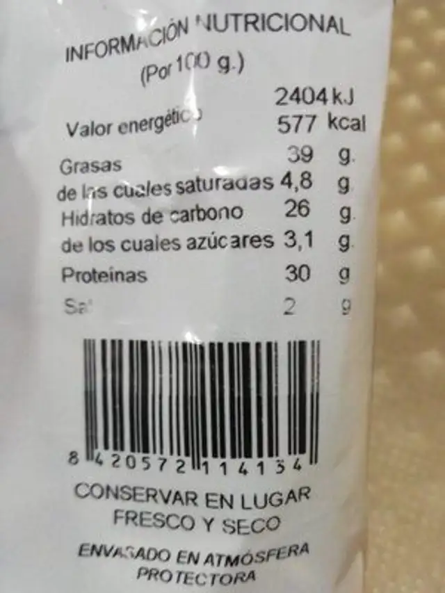 Pipa Gigante Sal Bolsa De nutrition facts table