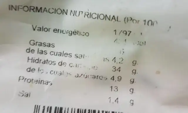Mix y co nutrition facts table