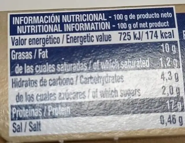Filetes de caballa en tomate nutrition facts table