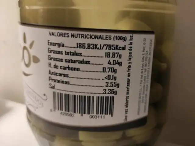 Riojanito sabor anchoa nutrition facts table