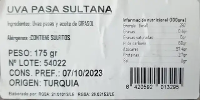 UVA PASA SULTANA