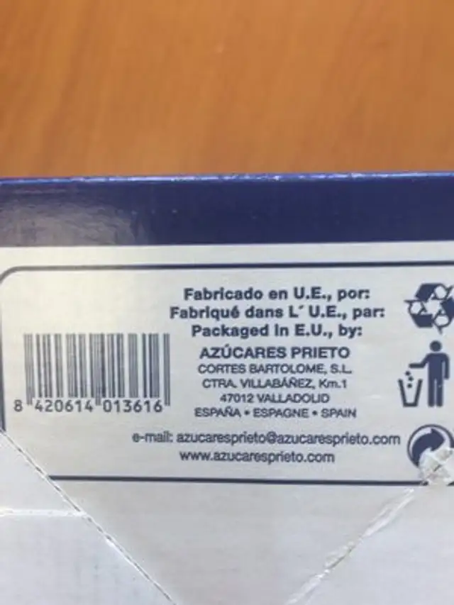 Du Sucre ingredients label
