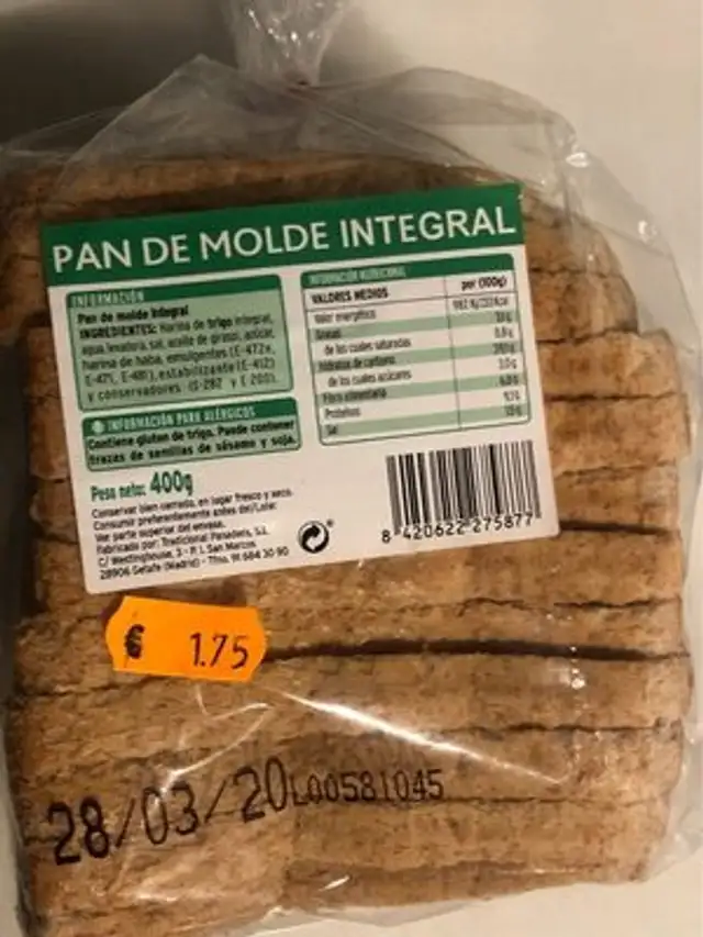 Pan de molde integral