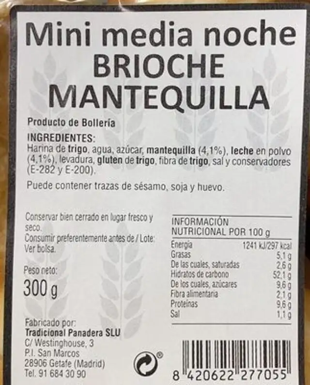 Mini media noche BRIOCHE MANTEQUILLA