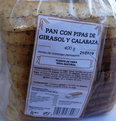 Pan con pipas de girasol y calabaza