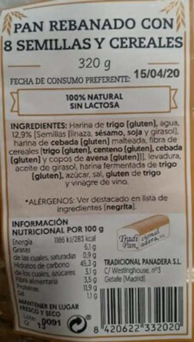 Pan Semillas y Cereales