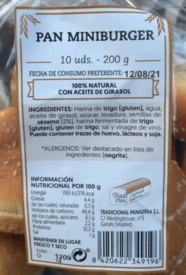 Pan miniburguer