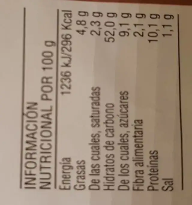 Pan hamburguesa brioche nutrition facts table