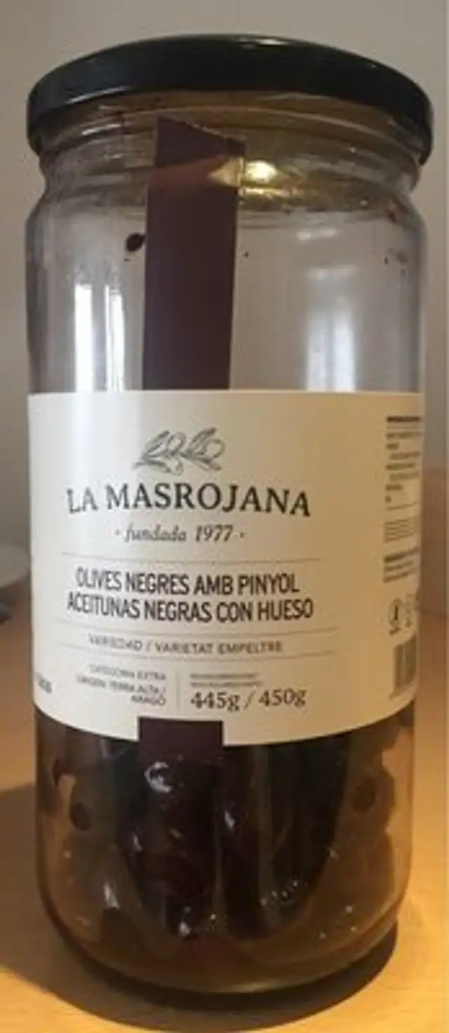 Olives negres ingredients label