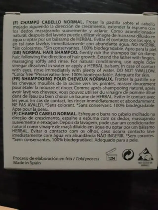 Unknown nutrition facts table