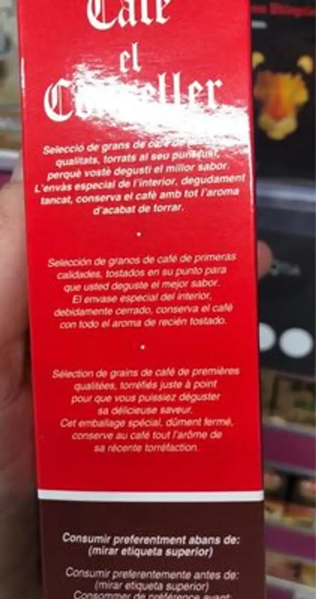 Café EL CONSELLER/100% Natural nutrition facts table