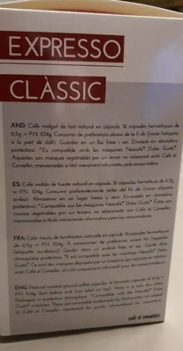 Expressi Clàssic nutrition facts table