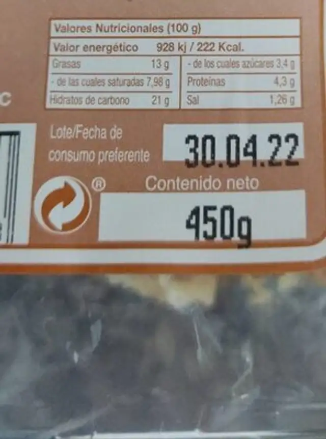 Empanada de carne nutrition facts table