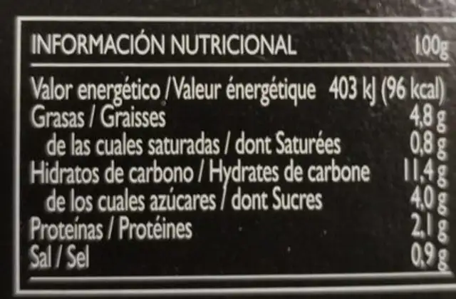 Farcis colins et crevettes nutrition facts table