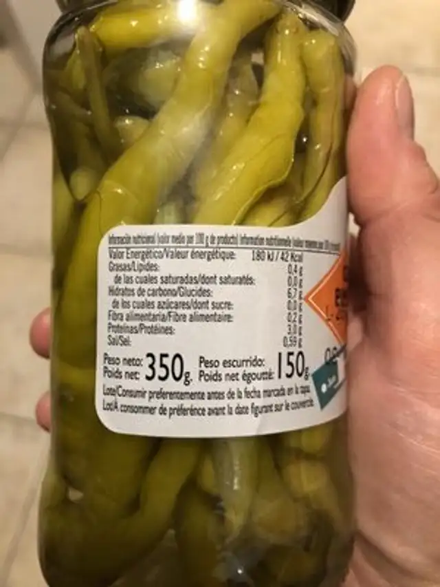 Guindillaq piments forts ingredients label