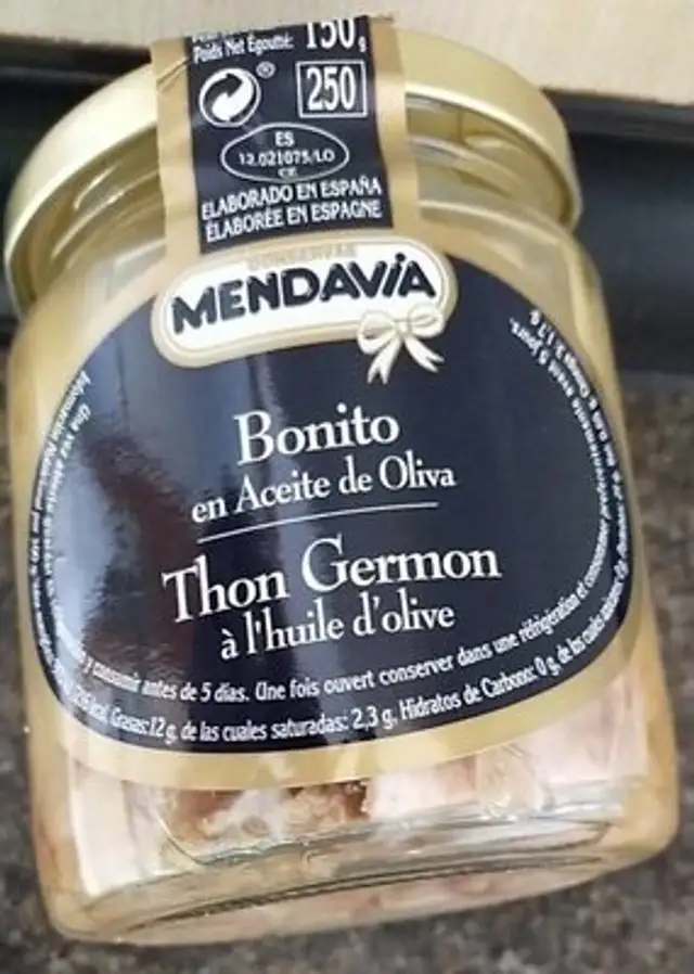 Bonito en aceite de oliva nutrition facts table