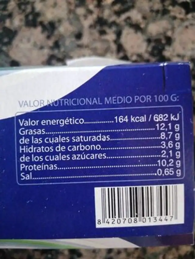 Queso fresco nutrition facts table
