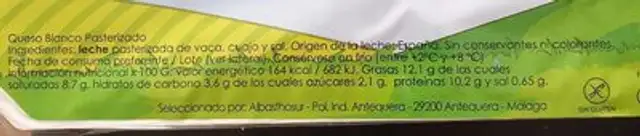 Queso fresco nutrition facts table