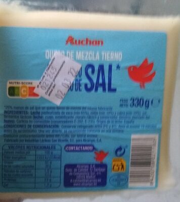 Queso de mezcla tierno bajo en sal