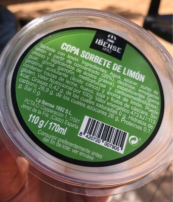 COPA SORBETE LIMÓN front packaging