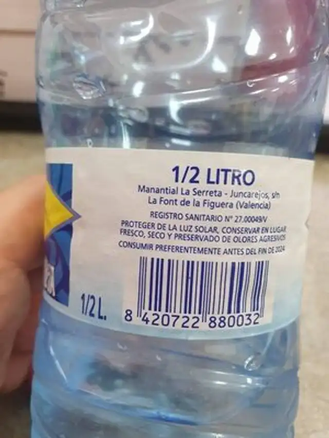 Agua ingredients label