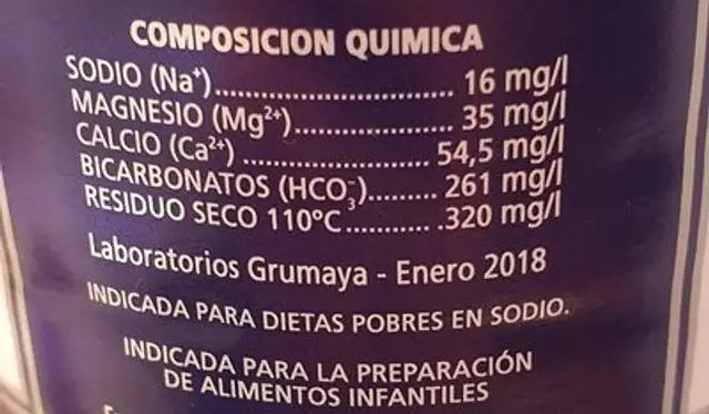 La Serreta nutrition facts table