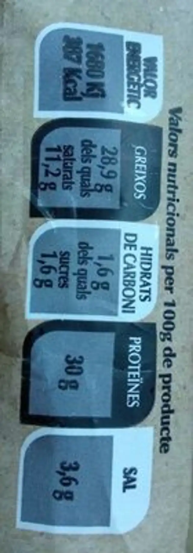 Fuet sense pebre nutrition facts table
