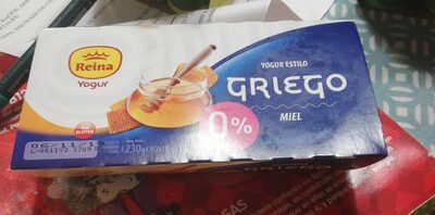 Yogur estilo griego miel 0% front packaging