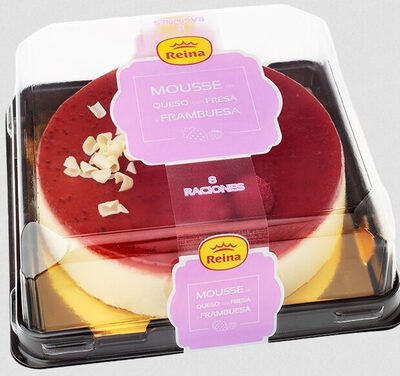 Mousse de queso con fresa y frambuesa
