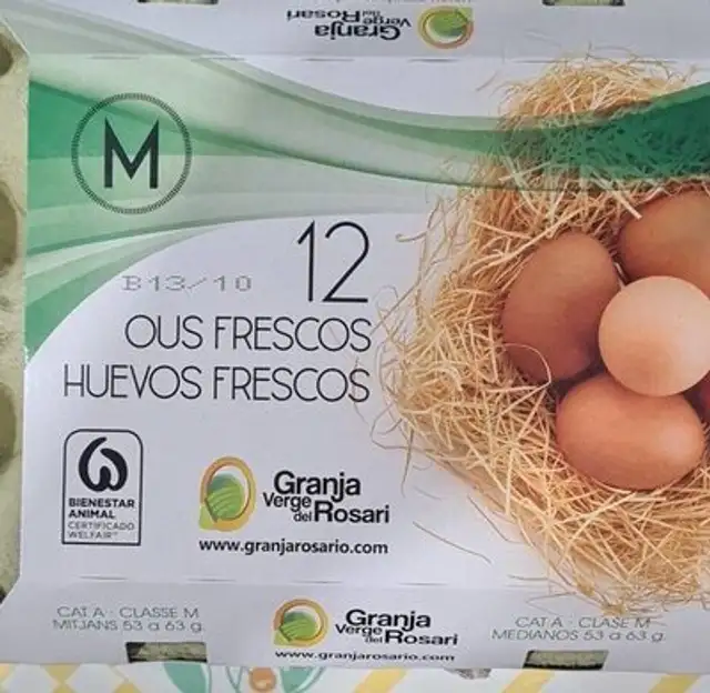 12 huevos frescos granja