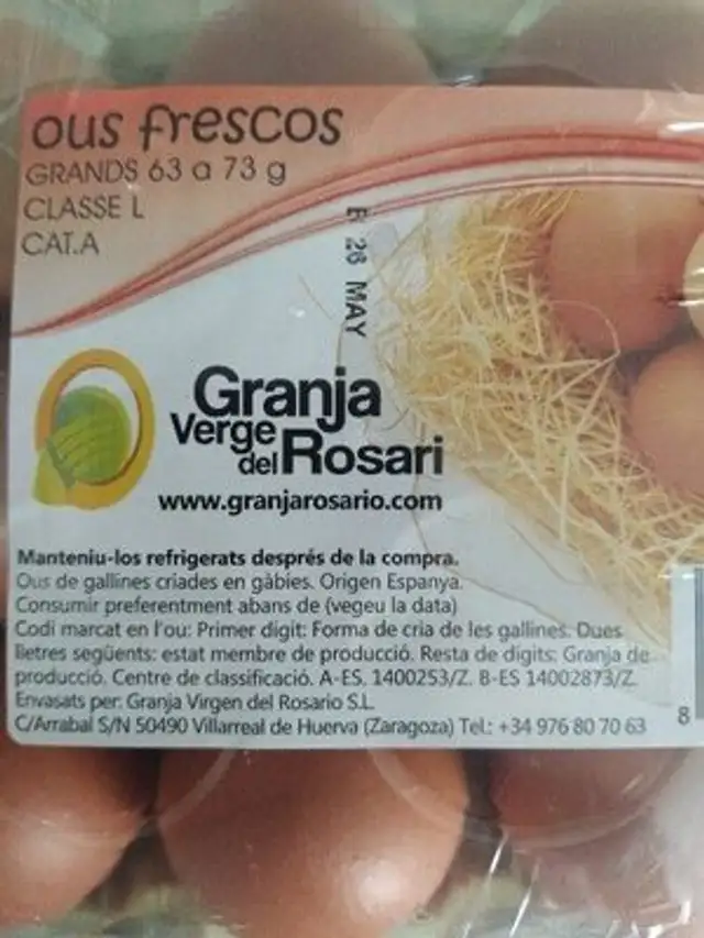 Huevos L grandes 1 docena ingredients label