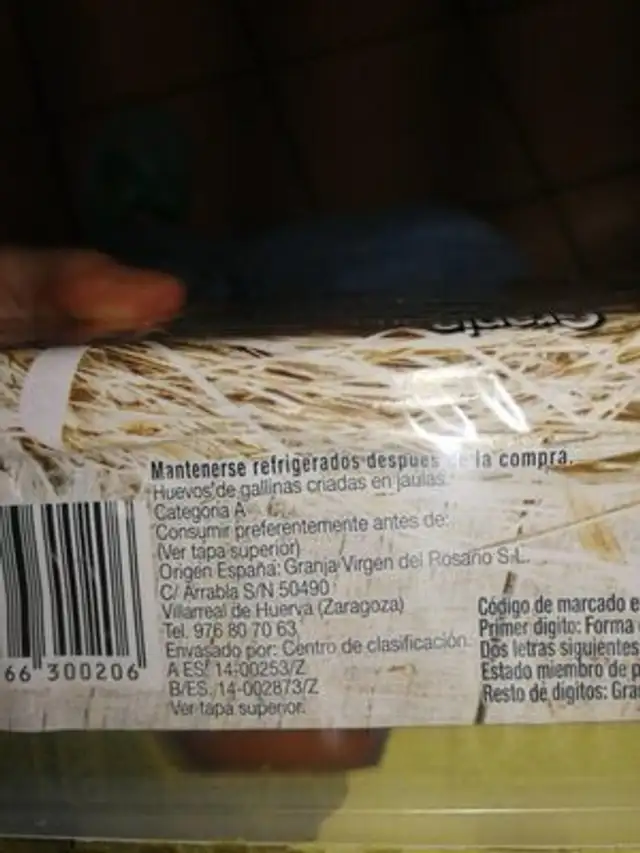 Huevos Frescos clase XL nutrition facts table