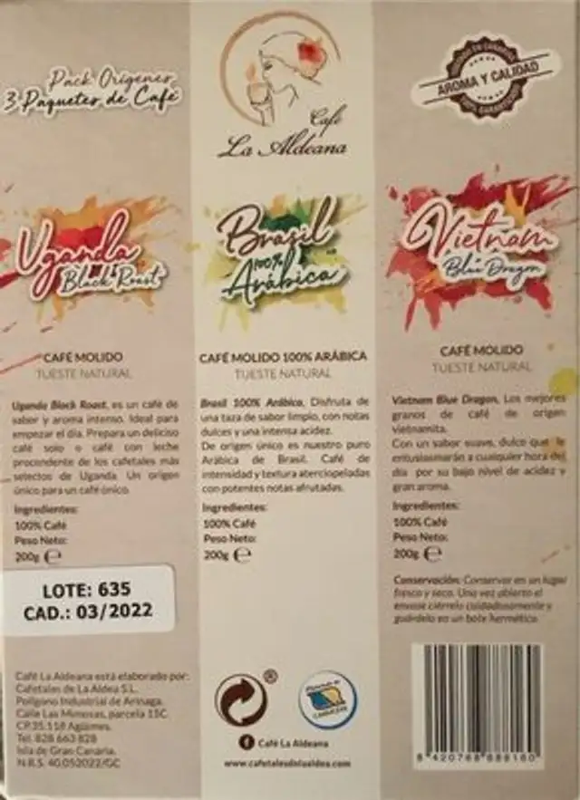 Cafe nutrition facts table