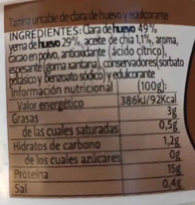 Pr-ou cacao y avellanas nutrition facts table
