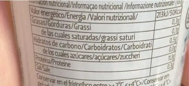Clarowhey nutrition facts table