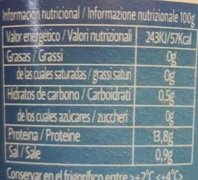 Yogurt natural Pr-ou nutrition facts table