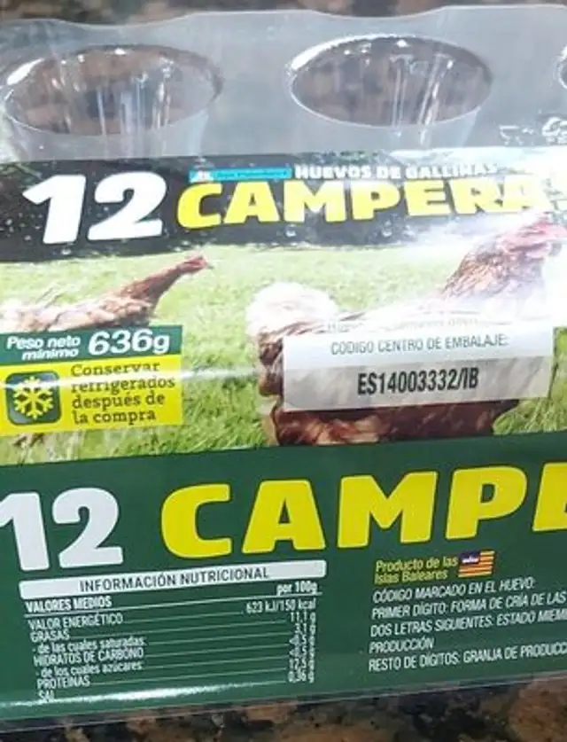 Huevos camperos nutrition facts table
