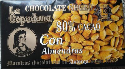 Chocolate negro 80% cacao con almendras
