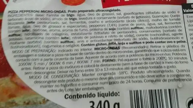 Pizza micro pepperoni ingredients label