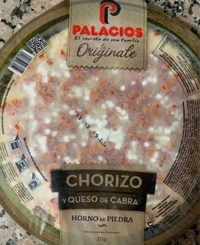 Pizza chorizo y queso de cabra front packaging