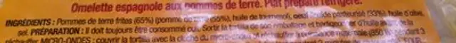 Tortilla ingredients label