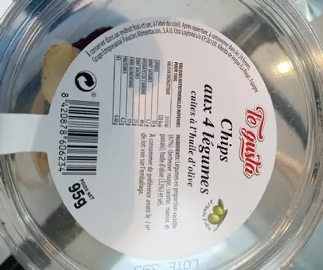 Chips aux 4 légumes cuites à l'huile d'olive