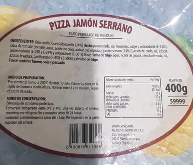 Pizza jamon Serrano