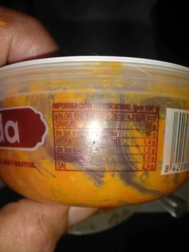 Sobrasada nutrition facts table