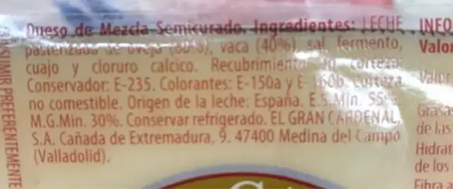 gran cardenal semicurado nutrition facts table