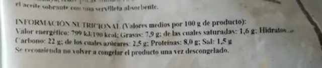 Cola langostino rebozada nutrition facts table